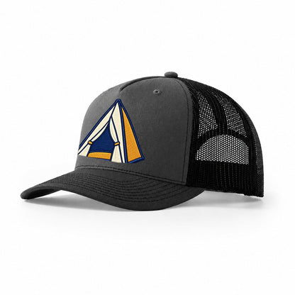 Dome Camping Tent Tiny Solo Marks Trucker Hat – Dark Grey Black