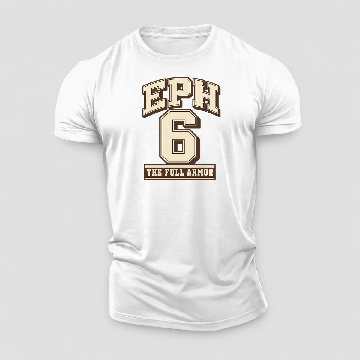 Ephesians 6 Varsity Chapel Varsity Cotton T-Shirt – White