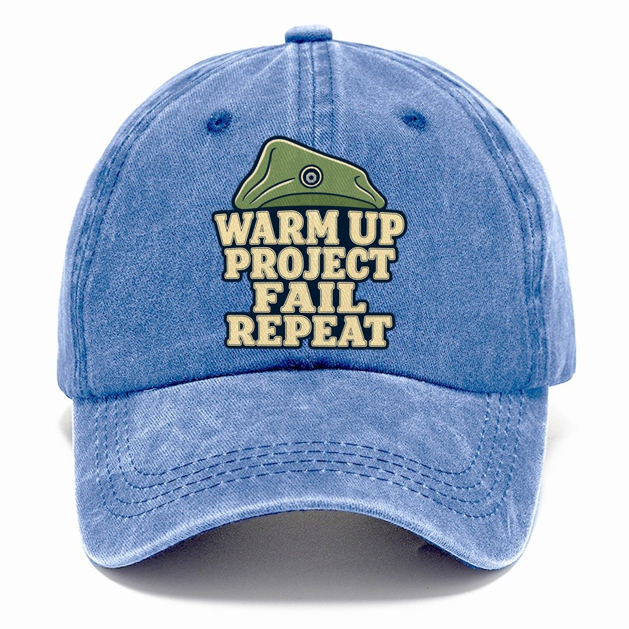 Warm Up Project Fail Repeat Rock Climbing Classic Cap – Summer Sky