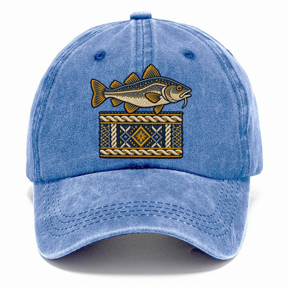 Fisherman S Gansey Knit And Cod Uk Culture Heritage Classic Cap – Summer Sky