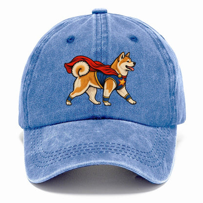 One Akita In Halloween Costume Superhero Costume With A Cape Halloween Dog Parade Classic Cap – Summer Sky
