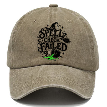 Spell Check Failed Slogan Witch Magic Classic Cap – Warm Sand