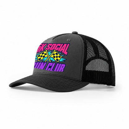 5K Social Run Club 90S Running Clubs Trucker Hat – Dark Grey Black