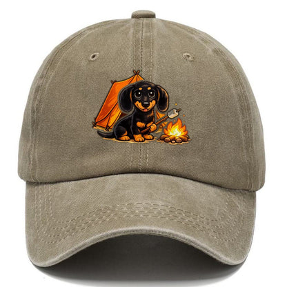 Camping Dachshund Classic Cap – Warm Sand
