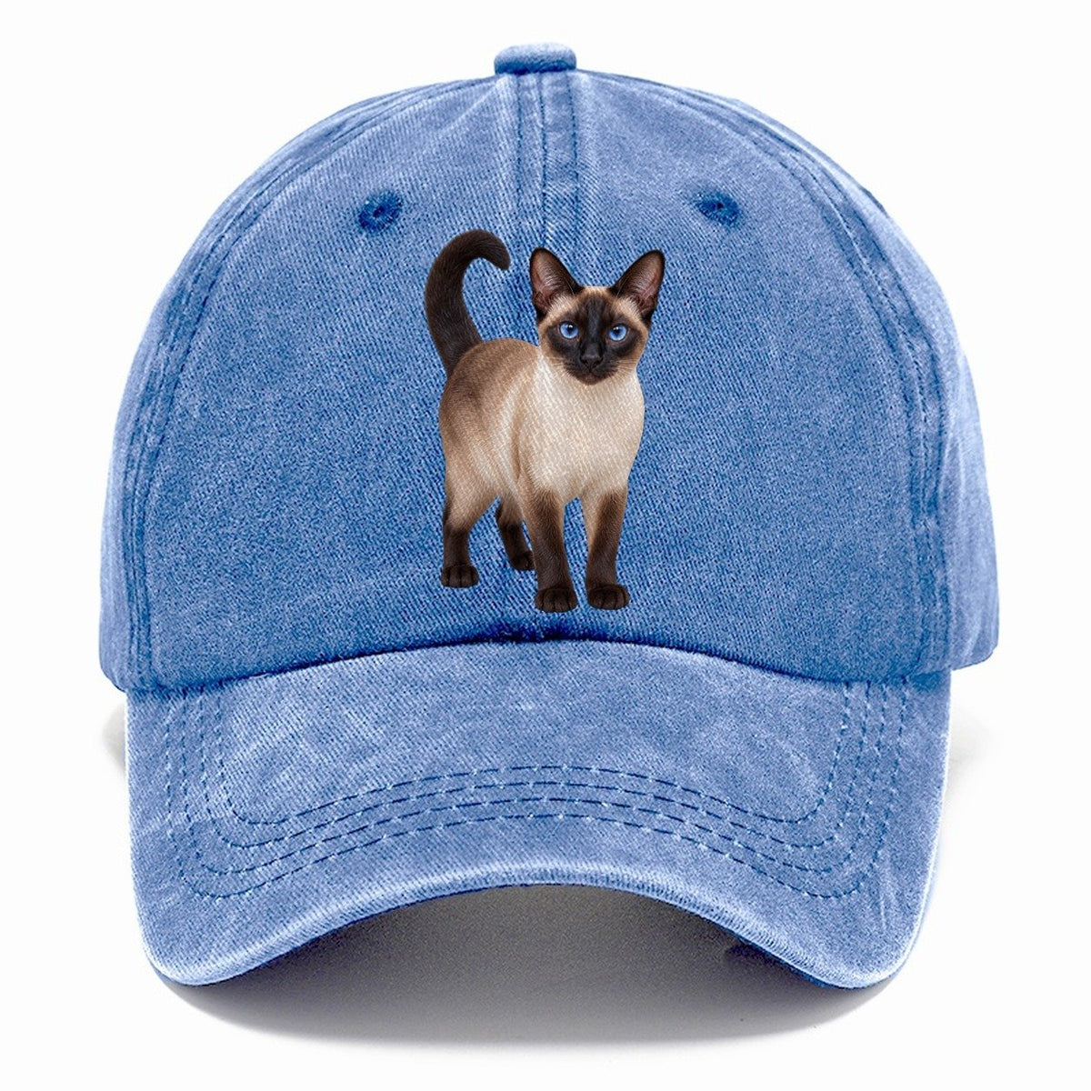 Siamese Standing Three Quarter Realistic Cat Portrait Classic Cap – Summer Sky