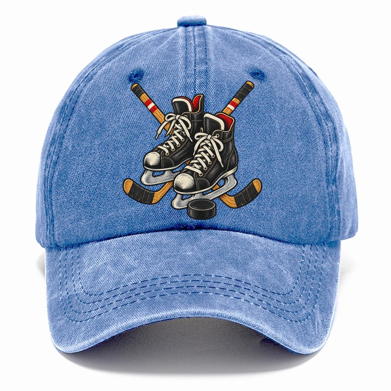 Backyard Hockey Skates Sticks And Puck Canada Cultural Icons Classic Cap – Summer Sky