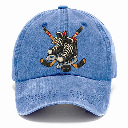 Backyard Hockey Skates Sticks And Puck Canada Cultural Icons Classic Cap – Summer Sky