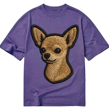 Chihuahua Front Facing Embroidered Portrait 78ceab Classic T-shirt – Purple
