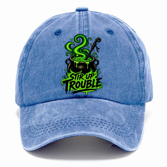 Stir Up Trouble Slogan Witch Magic Classic Cap – Summer Sky