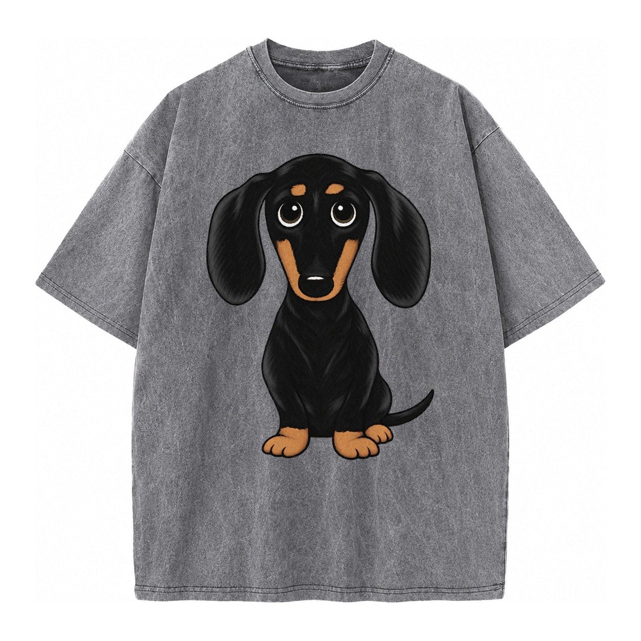 Vintage Style Dachshund Print Vintage T-shirt – Grey