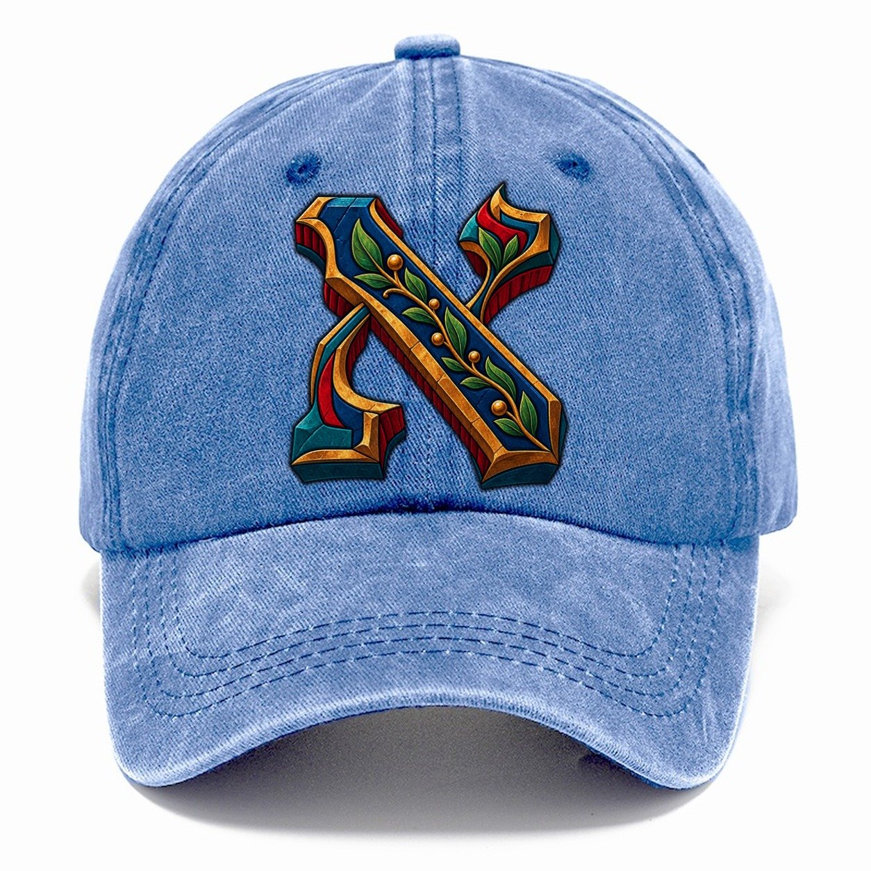 Aleph Letter Monogram Judaism Heritage Classic Cap – Summer Sky