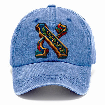 Aleph Letter Monogram Judaism Heritage Classic Cap – Summer Sky