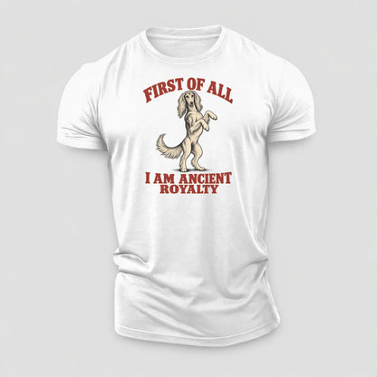 Saluki Dog Declarations Cotton T-Shirt – White