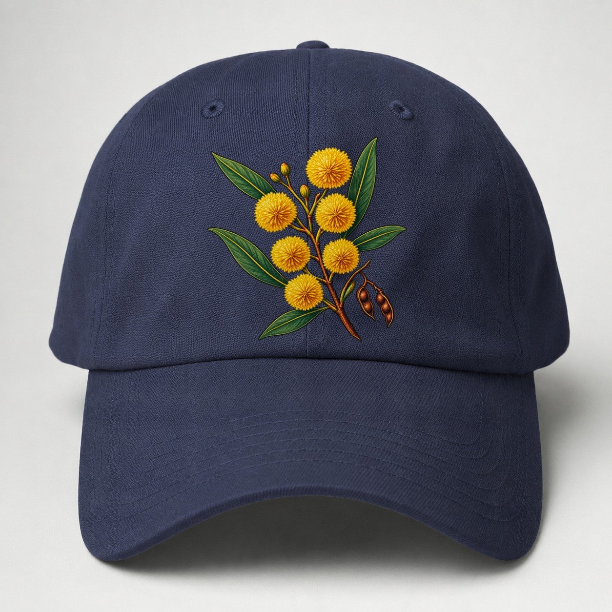 Golden Wattle Flowering Sprig Australia Cultural Icons Baseball Cap – Twilight Navy