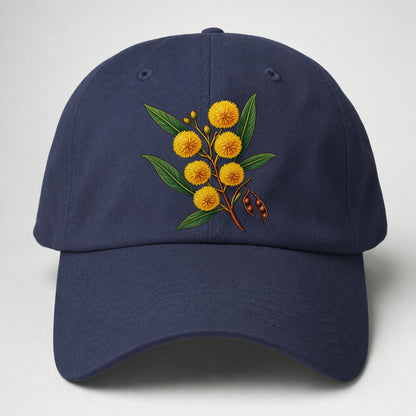 Golden Wattle Flowering Sprig Australia Cultural Icons Baseball Cap – Twilight Navy