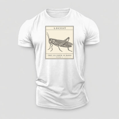 Locust Specimen Plate Creature Canticle Cotton T-Shirt – White