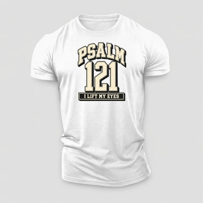 Psalm 121 Varsity Chapel Varsity Cotton T-Shirt – White