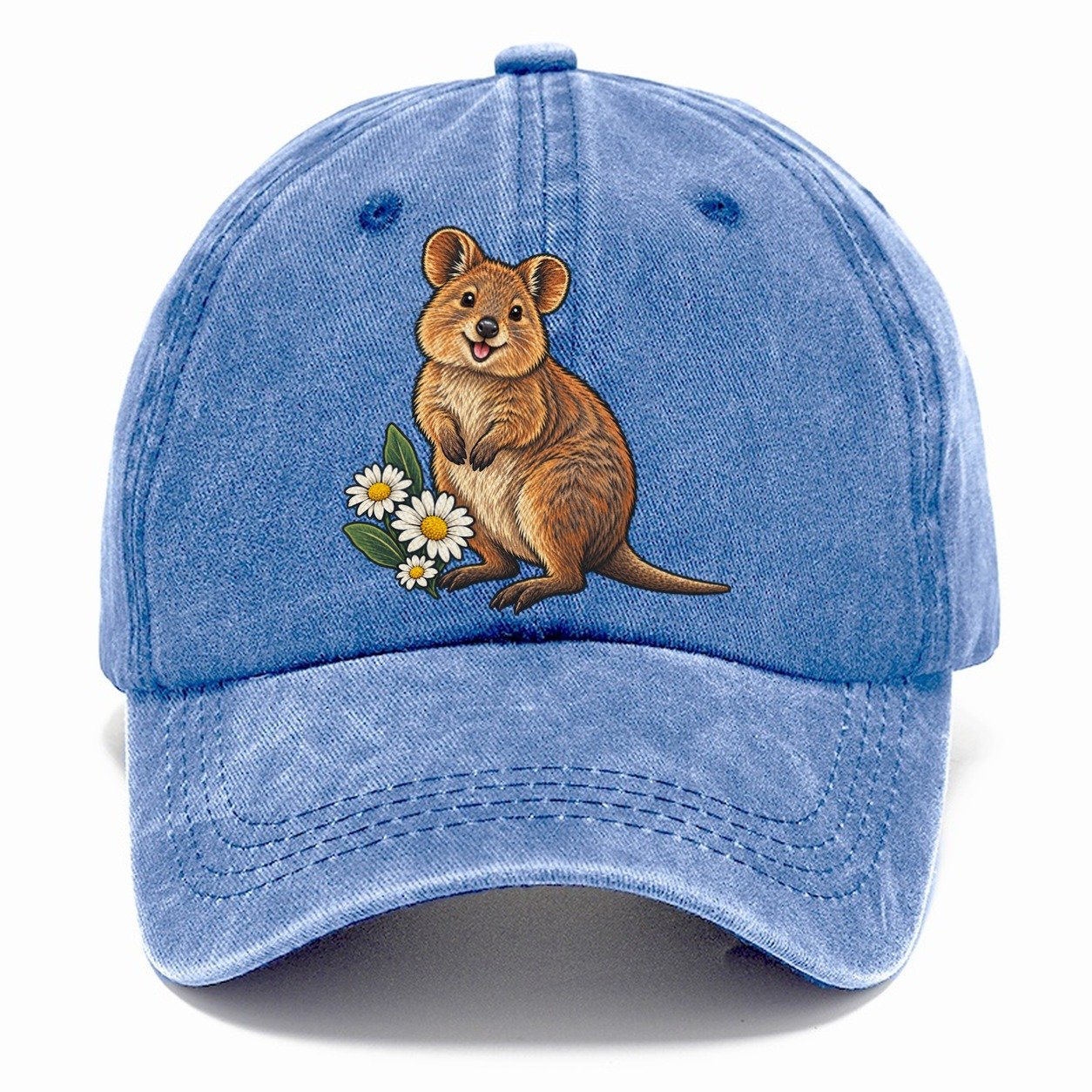 Quokka And Coastal Daisy Australia Cultural Icons Classic Cap – Summer Sky