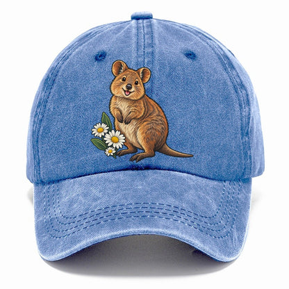 Quokka And Coastal Daisy Australia Cultural Icons Classic Cap – Summer Sky