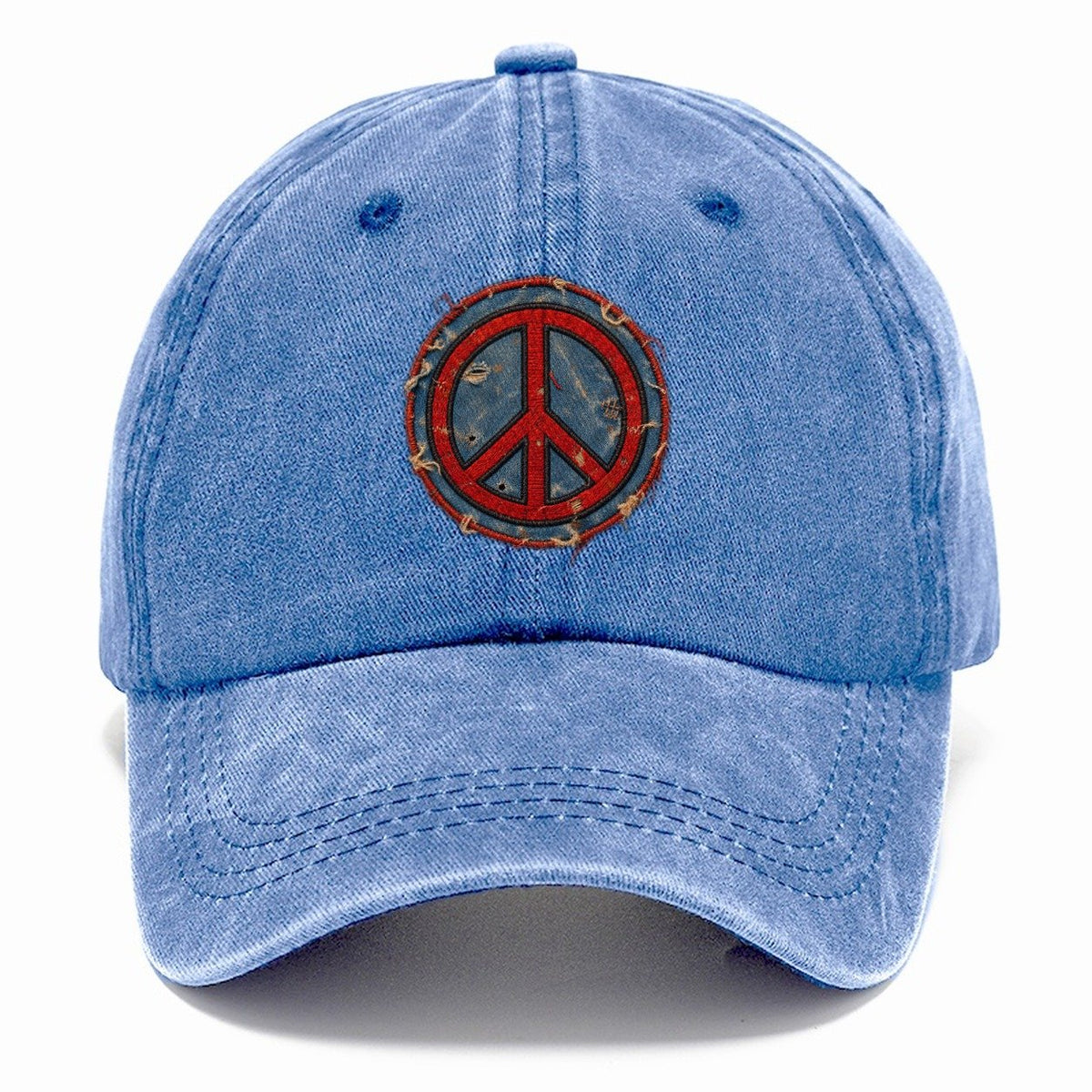 Peace Symbol Worn Icon Classic Cap – Summer Sky