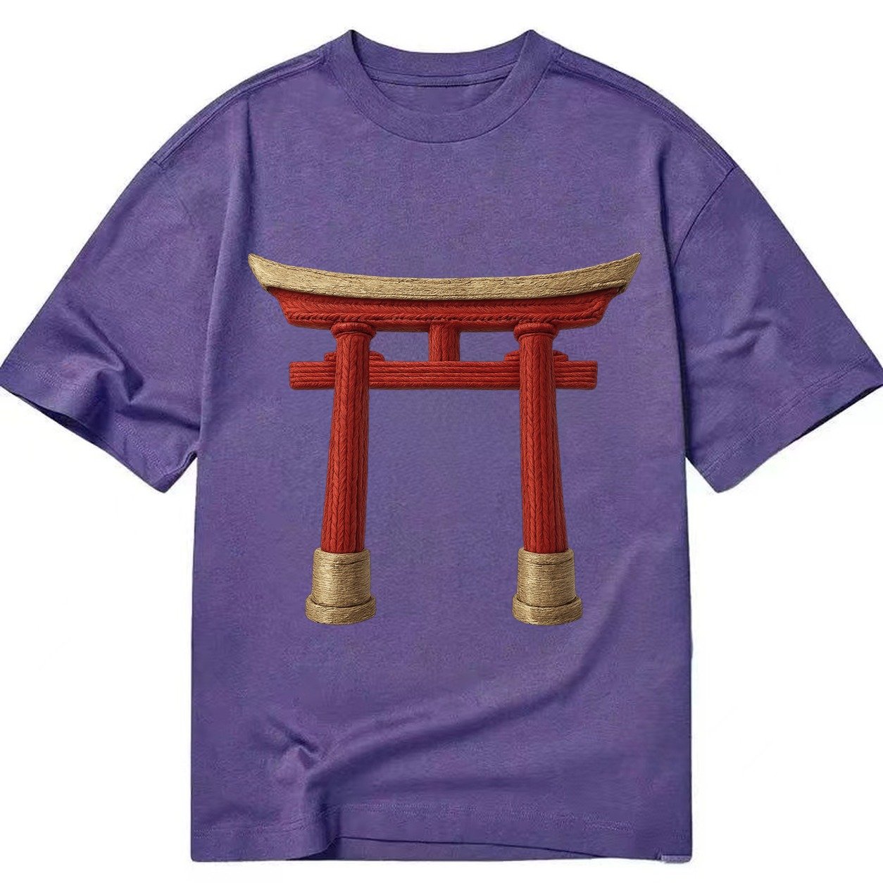 Japanese Torii Gate Shrine Entrance Red Thread Spiritual Gat Classic T-shirt – Purple