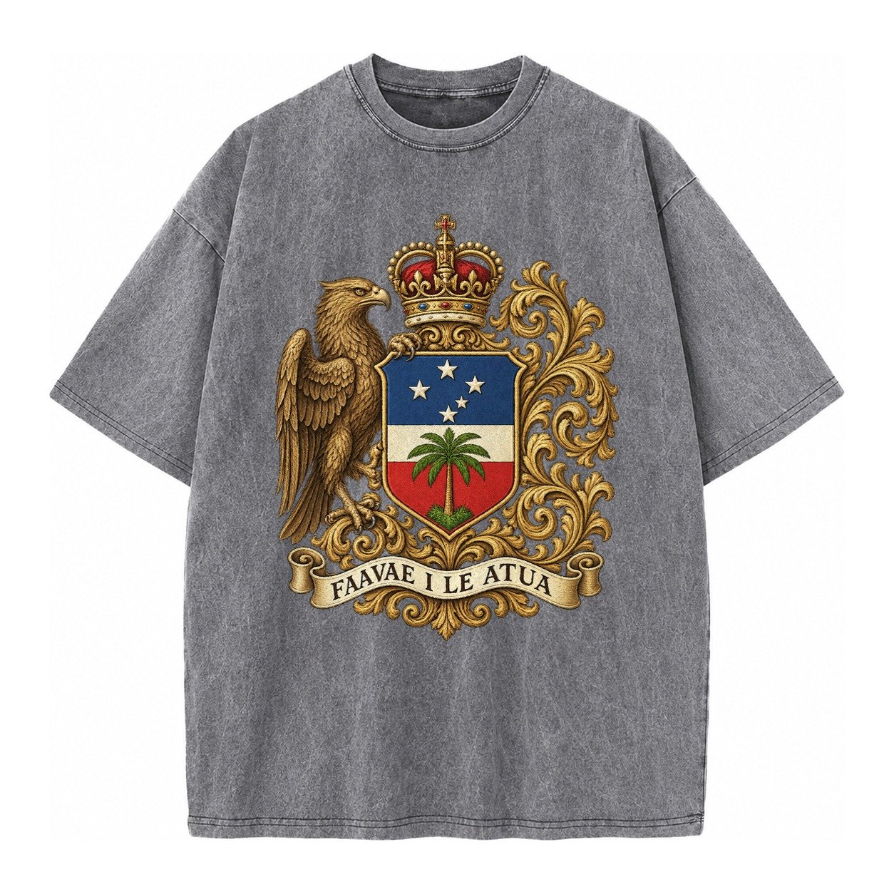 South Africa Springbok Emblem Springbok With Protea Green Go Vintage T-shirt – Grey
