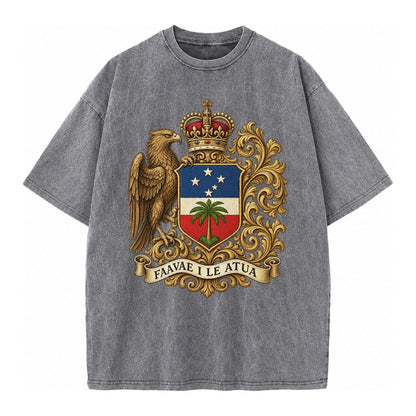 South Africa Springbok Emblem Springbok With Protea Green Go Vintage T-shirt – Grey