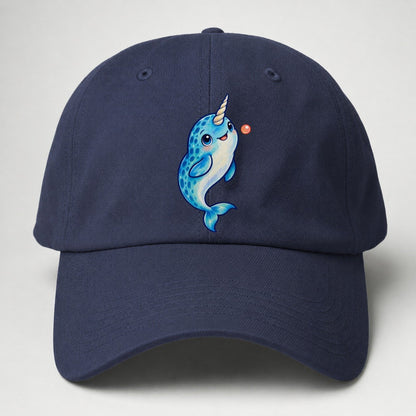Narwhal Upward Swim Sea Sprite Baseball Cap – Twilight Navy
