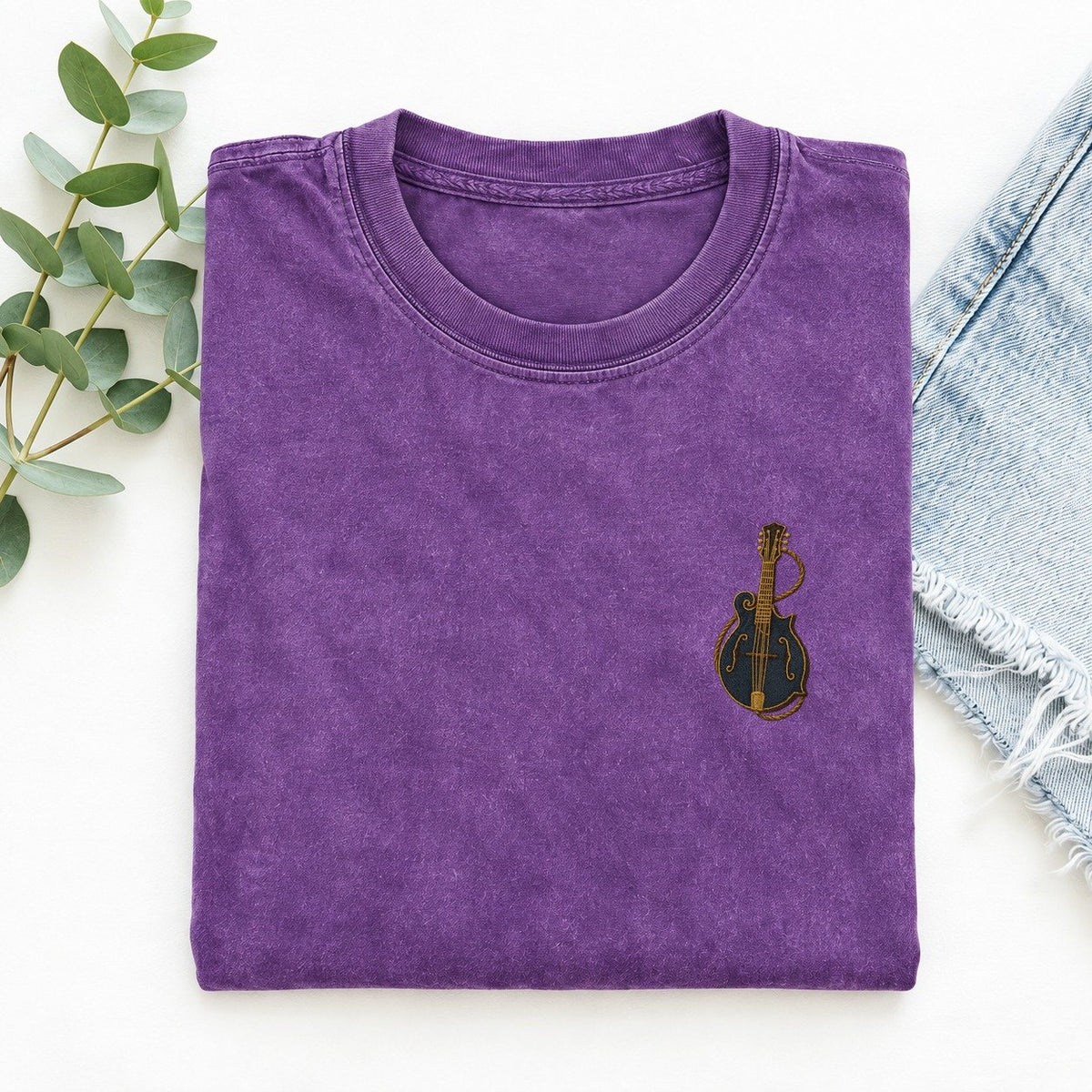 Mandolin Left Chest Vintage T-shirt – Purple