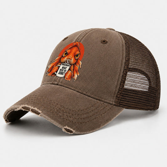 Goldfish Mug Truths Washed Trucker Hat – Coffee