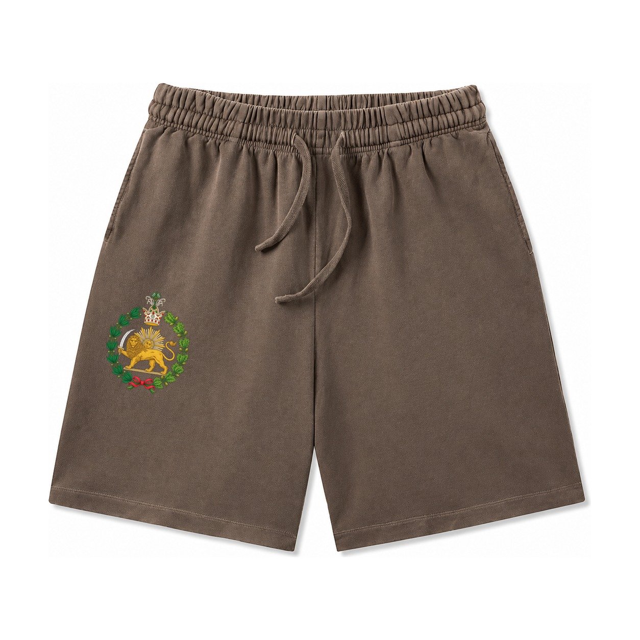 Iran Lion Washed Shorts – Coffee