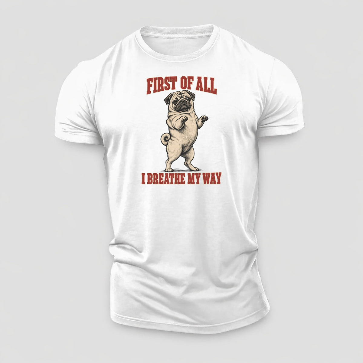 Pug Dog Declarations Cotton T-Shirt – White
