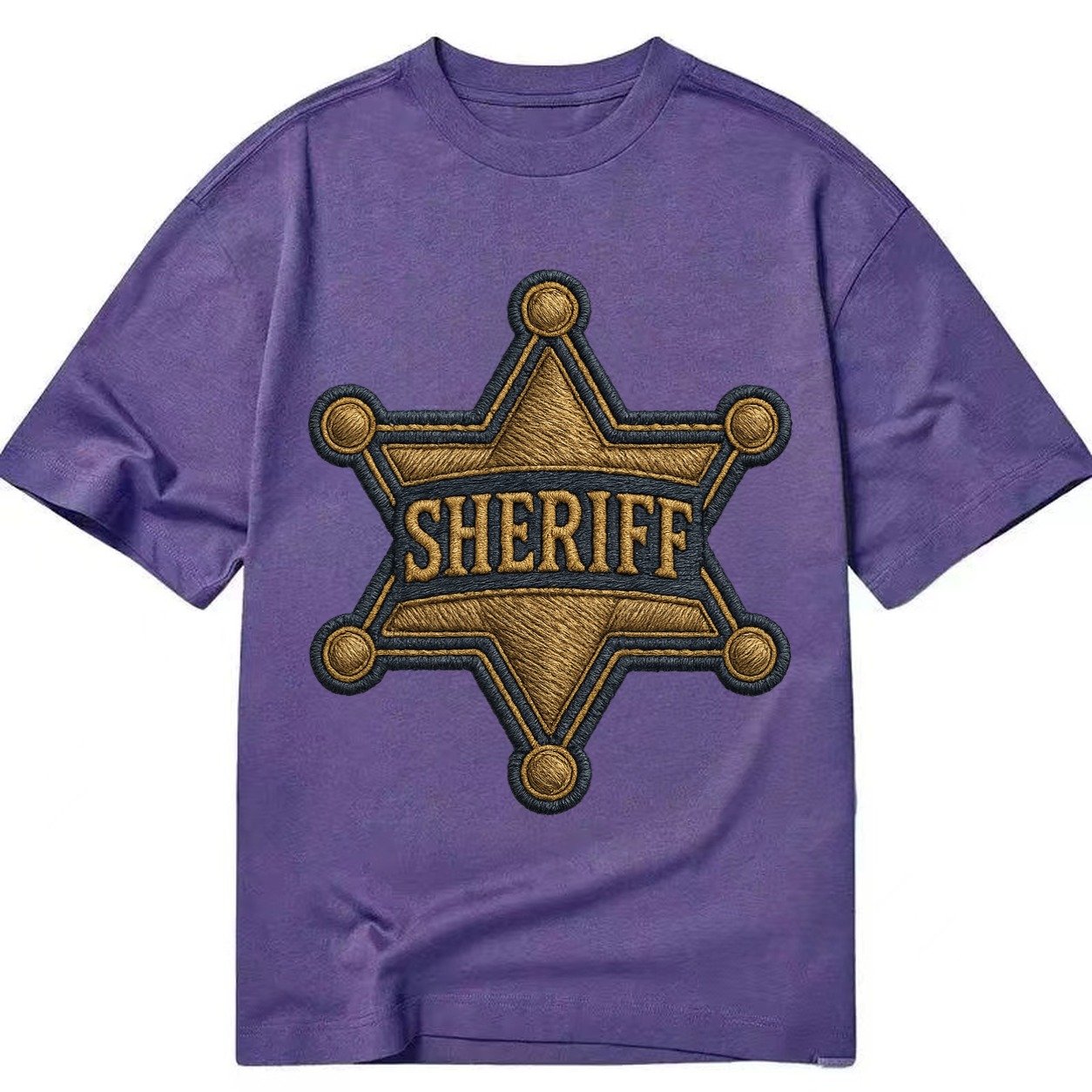 Sheriff Badge Six Pointed Star With Sheriff Engraving And Br Classic T-shirt – Purple