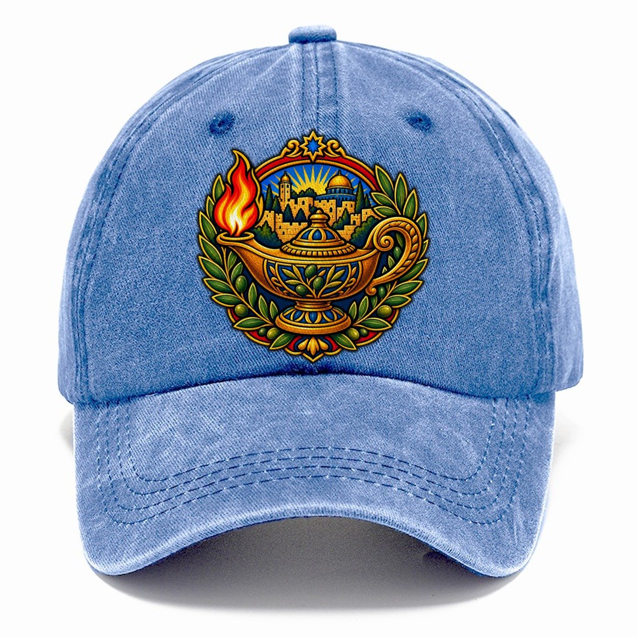 Ancient Oil Lamp Jerusalem Classic Cap – Summer Sky