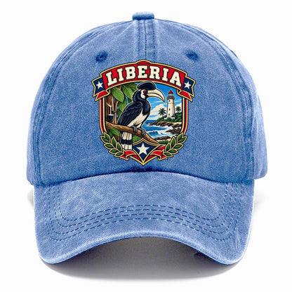 Liberia Retro Badge Country Logos Classic Cap – Summer Sky