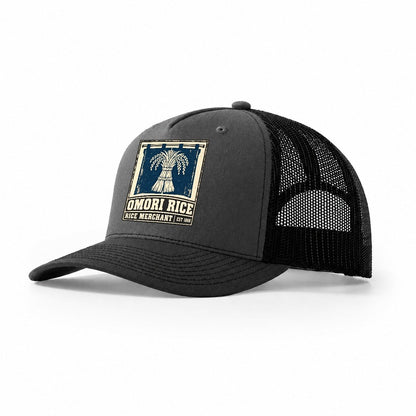 Omori Rice Merchants Noren Trade Co Trucker Hat – Dark Grey Black