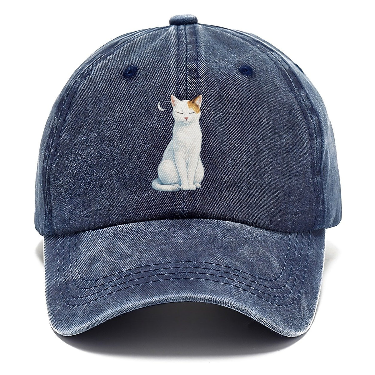 White Cat Crescent Moon Classic Cap – Twilight Navy