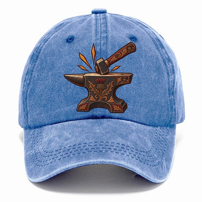Village Blacksmith Anvil And Hammer Uk Culture Heritage Classic Cap – Summer Sky