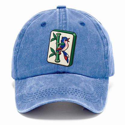 Bamboo Songbird Mahjong Game Night Classic Cap – Summer Sky