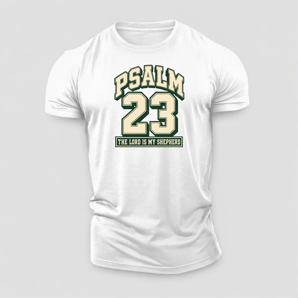 Psalm 23 Varsity Chapel Varsity Cotton T-Shirt – White