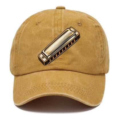 Chrome Harmonica Upright Angle Pastimes Companions Classic Cap – Golden Harvest