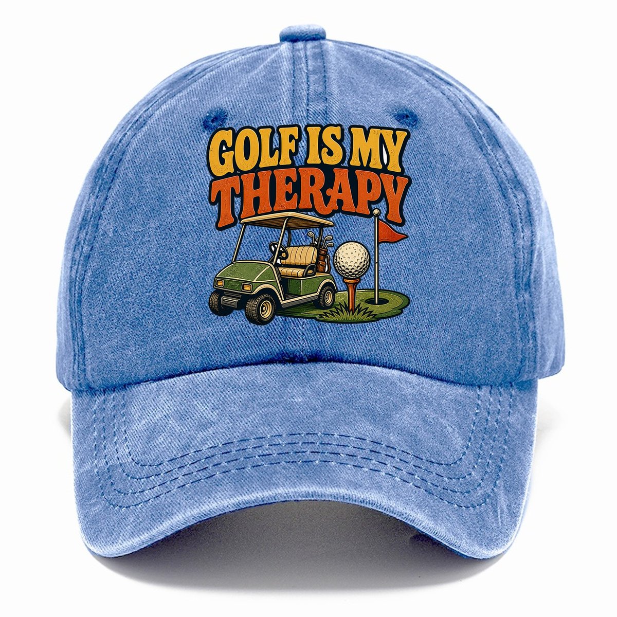 Golf Is My Therapy Classic Cap – Summer Sky