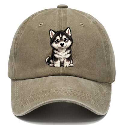 Alaskan Malamute Sitting Sweetheart Classic Cap – Warm Sand