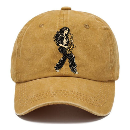 Woman Playing Saxophone Classic Cap – Golden Harvest
