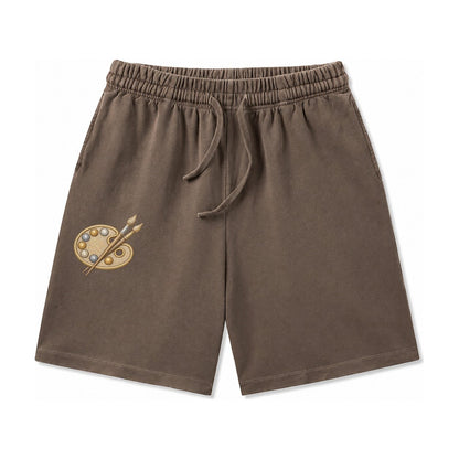 Artist Palette Washed Shorts – Coffee