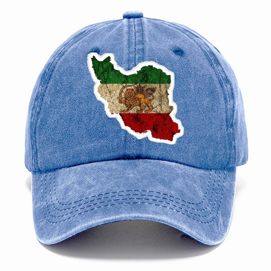 Iran Map Sticker Classic Cap – Summer Sky