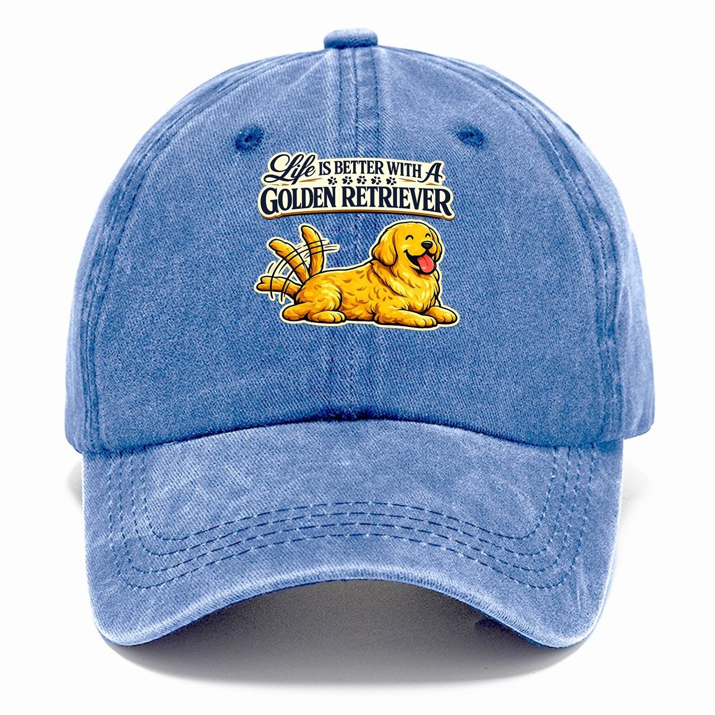 Life Is Better With A Golden Retriever Classic Cap – Summer Sky