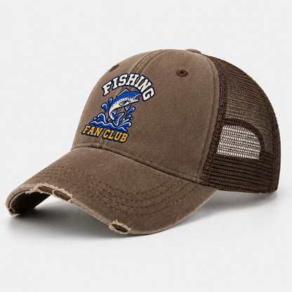 Fishing Fan Club Washed Trucker Hat – Coffee