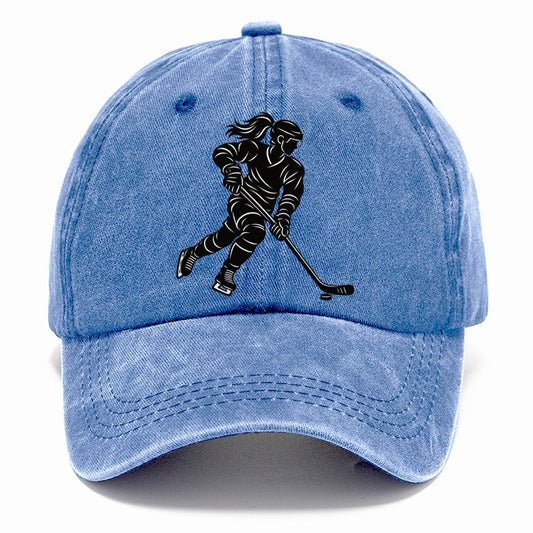 Female Hockey Skater Ponytail Classic Cap – Summer Sky