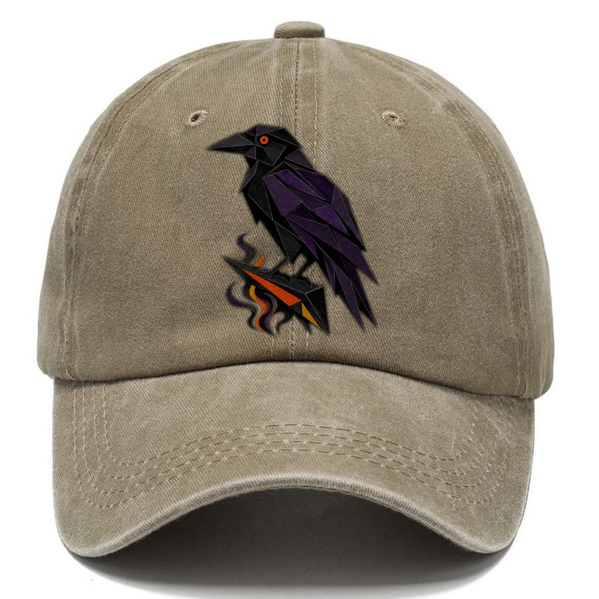 Raven Perched Profile Classic Cap – Warm Sand